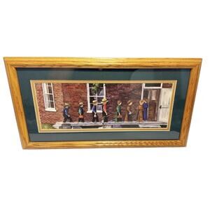 Amish Schoolhouse Professionally Matted & Wood Framed Print Rectangular Picture